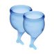 Набір менструальних чаш Satisfyer Feel Secure (dark blue), 15мл і 20мл, мішечок для зберігання SO3588 фото 1