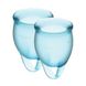 Набір менструальних чаш Satisfyer Feel Confident (light blue), 15мл і 20мл, мішечок для зберігання SO3578 фото 2