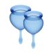 Набір менструальних чаш Satisfyer Feel Good (dark blue), 15мл та 20мл, мішечок для зберігання SO3582 фото 1
